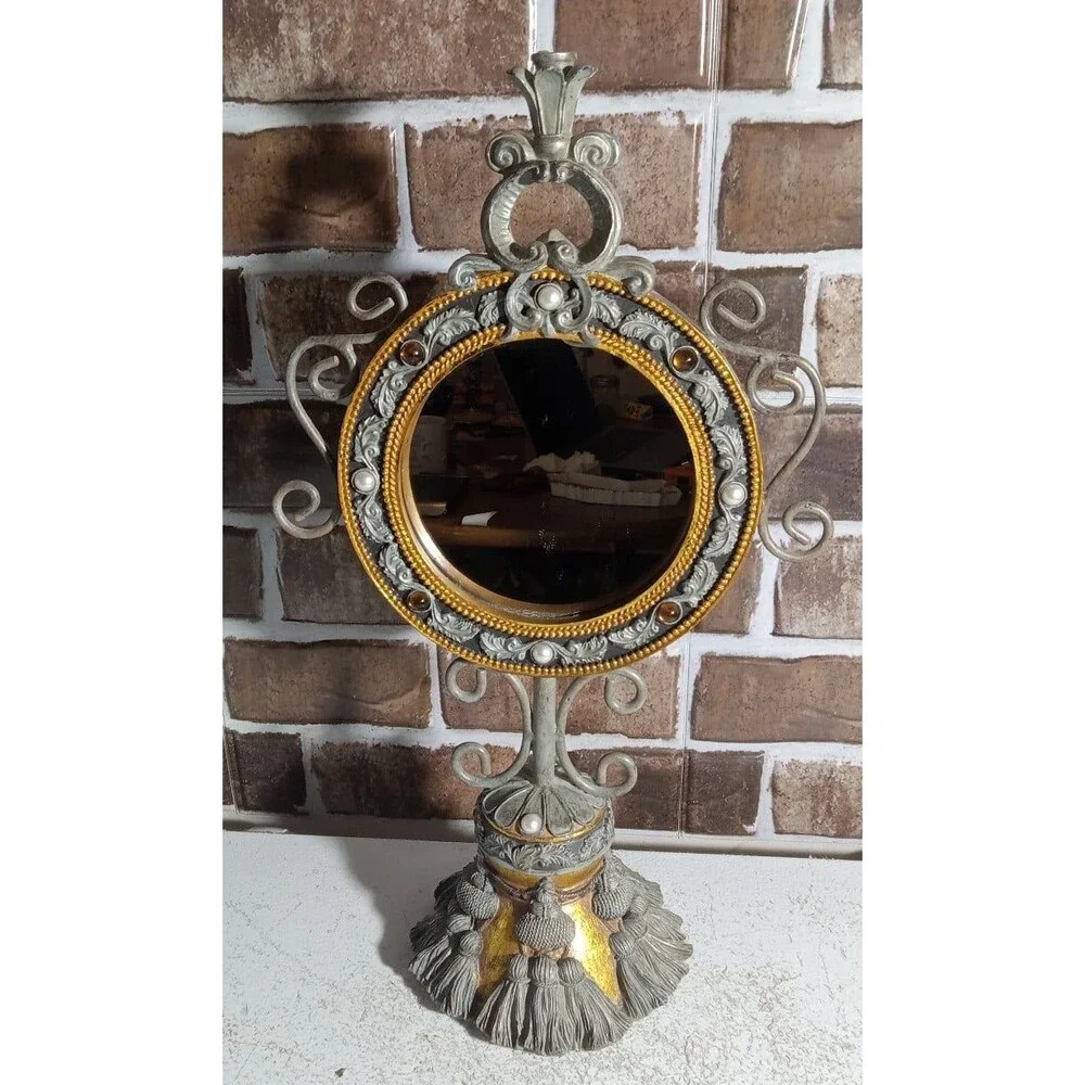 Vintage Victorian Cast iron Vanity Mirror